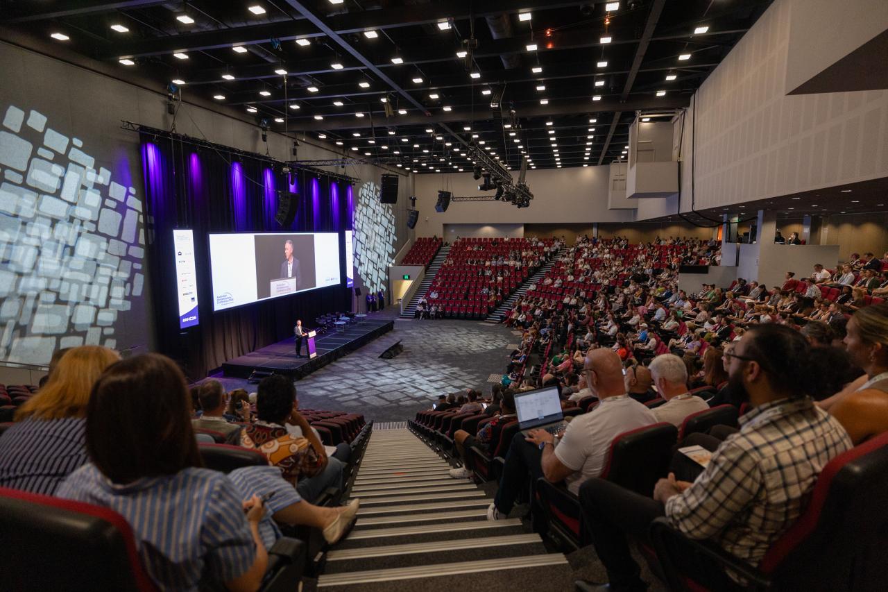 Wide view of panel at Australian Homelessness Conference 2026